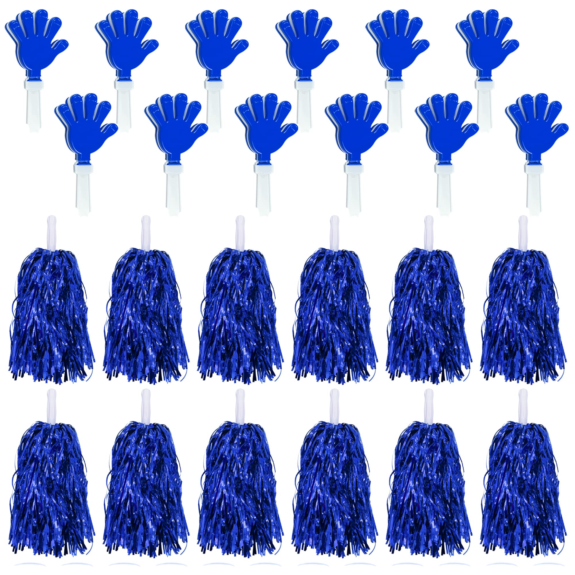 Cheerleading Pom Poms Hand Clappers for Party Favors Sports Cheers Ball Dance Basketball Football Noisemakers (Blue)