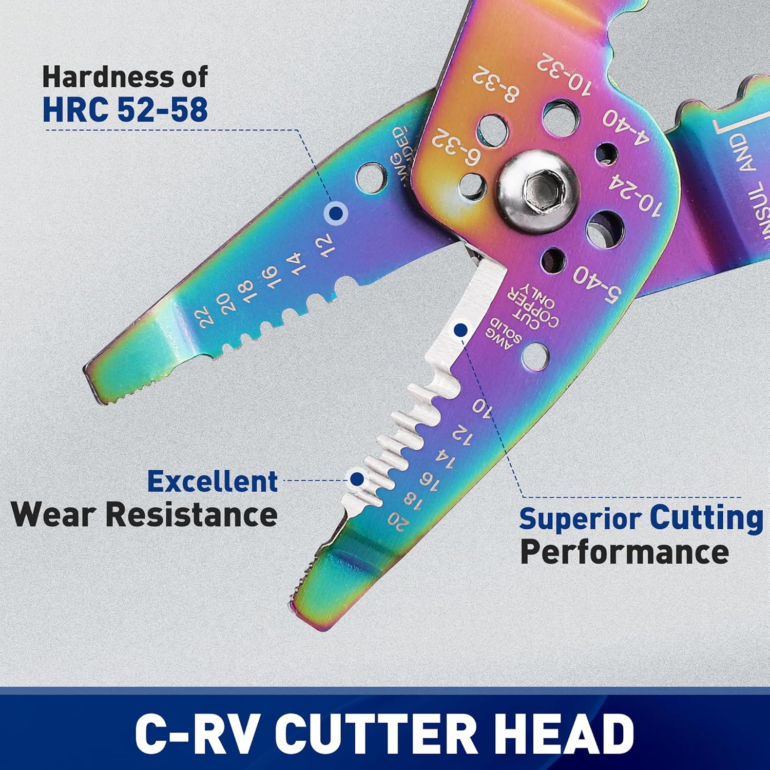 WORKPRO 8" Wire Stripper/Wire Crimping Tool, Wire Stripper Tools for 10-22 AWG,Wire Cutter, Wire Crimper, Cable Stripper, Wiring Tools and Multi-Function Hand Tool with Titanium Coated
