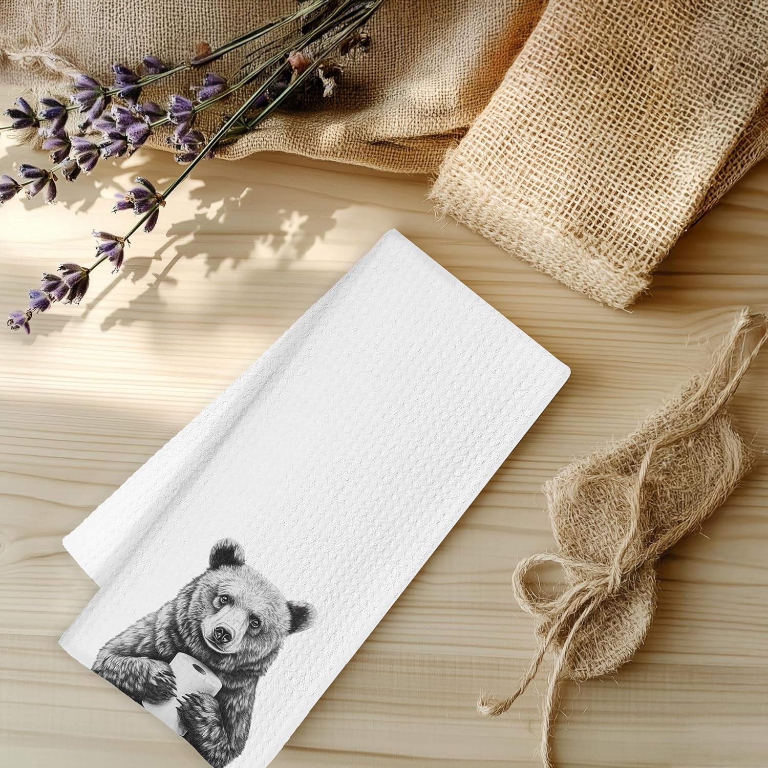 Bear Hand Towels for Bathroom, Bears Bathroom Hand Towels, Bear Bathroom Decor, Funny Hand Towels, Bear Bathroom Decor, Bear Gifts for Bear Lovers Women, 16x24 Inch - Image 4