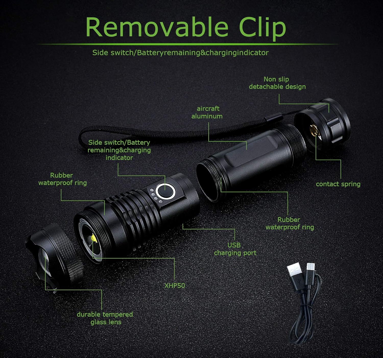 ODISTAR Rechargeable Tactical Flashlight Emergency Photo
