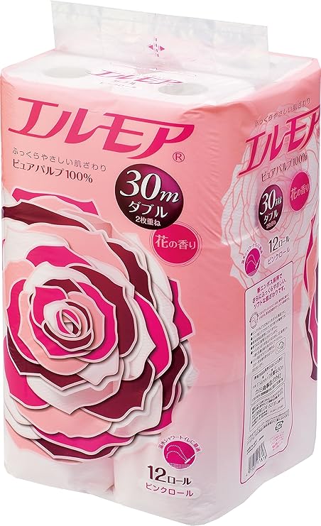 Amazon エルモア トイレットロール 花の香り ピンクダブル 12ロール エルモア トイレットペーパー