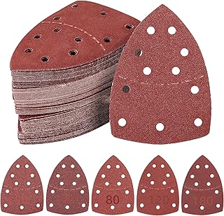 100 Pieces Mouse Sander Sheets, Triangle Hook...,