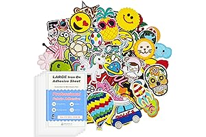 Animal Patches Embroidered with Iron-On Adhesive - 60 Pack