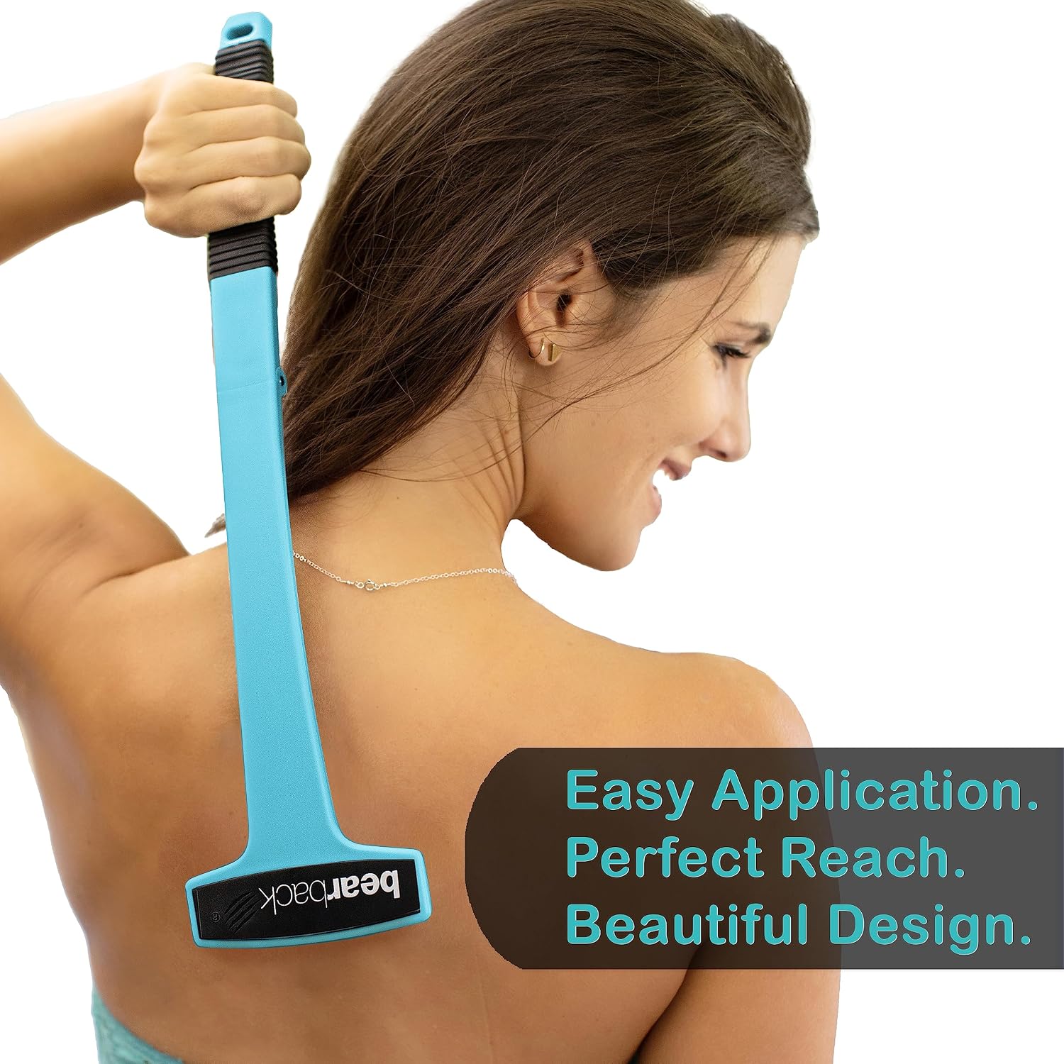 bearback Lotion Applicator for Back & Body. Premium Quality Long Handled Folding Lotion Roller. American Owned Small Business (Teal)