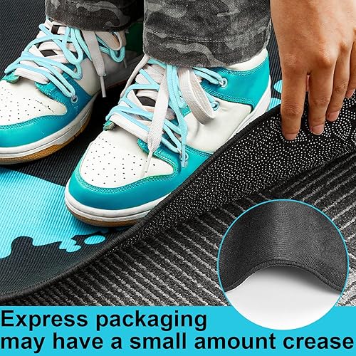 Miniatura 3 de Taiyin Tapete redondo para silla de juegos, tapete para silla de piso de madera dura, tapete antideslizante para habitación, hogar, oficina, 47