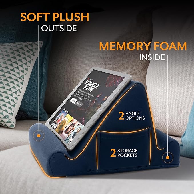 Cojín Soporte para Tablet Brookstone Azul Real - Sostén Manos Libres miniatura 5