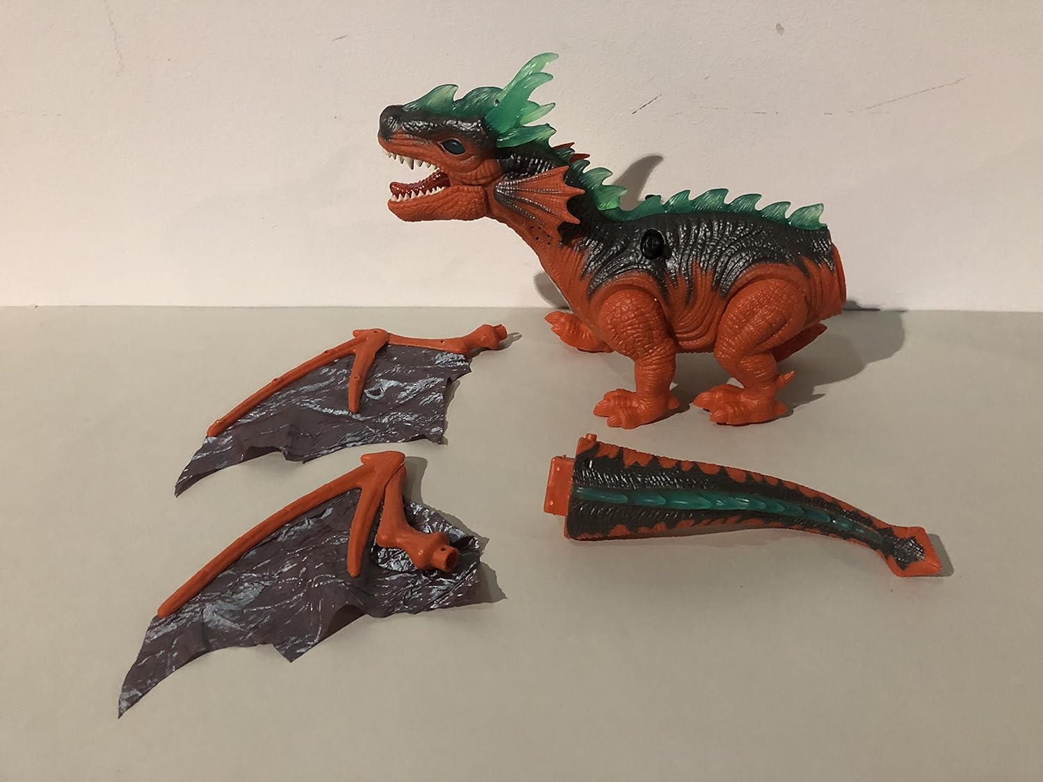 SY JOYSAE Walking Dinosaur Toy with Flashing and Sounds Dinosaur Toys for Kids, Battery Operated Triceratops Fiery Dragon (RED)