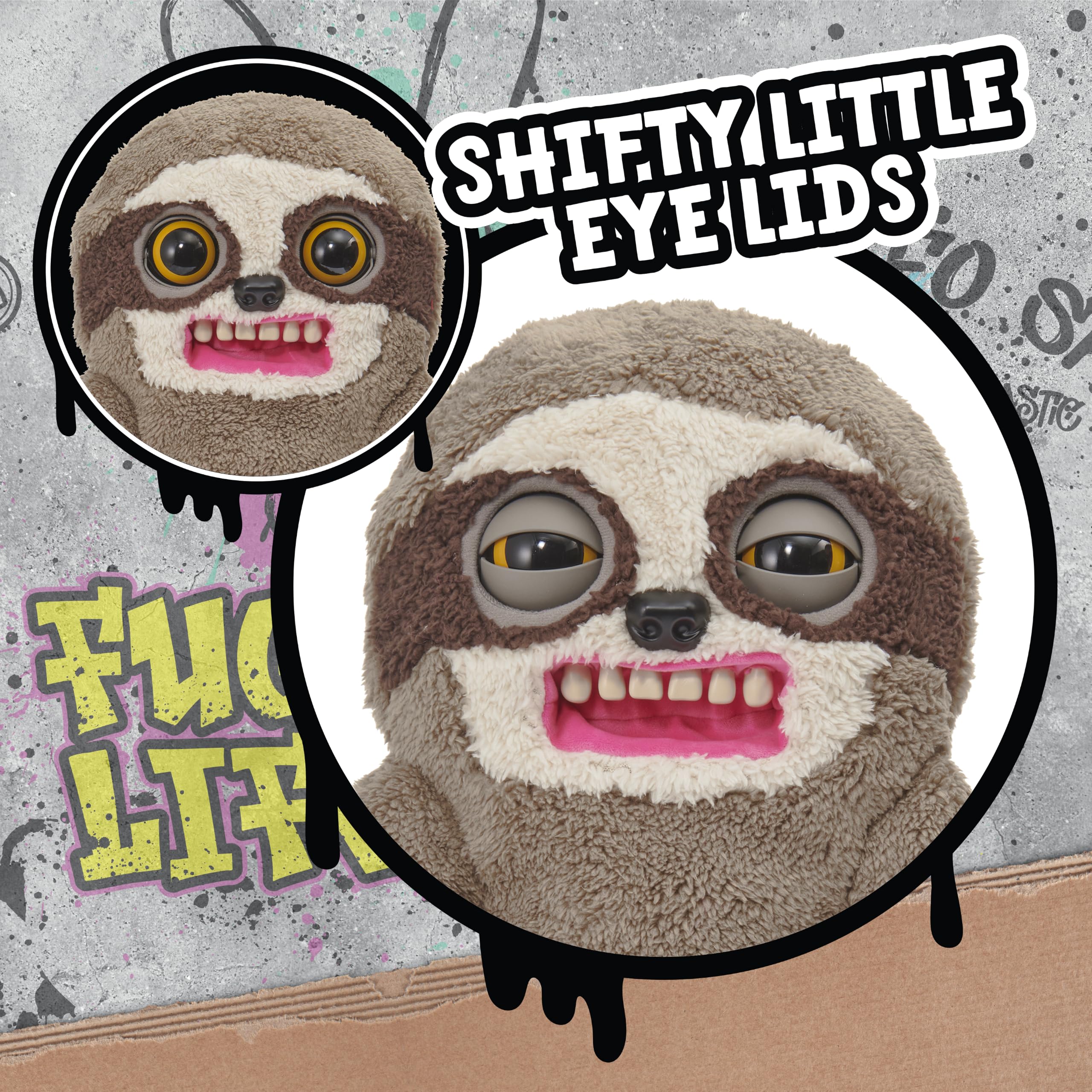 Wow! Stuff Fugglers Sickening Sloth Deluxe Puppetronic | Muñeca de Peluche interactiva con Voz y Sonidos | Ojos y Boca Abiertos | Ruidos de Pedos y eructos | Diálogo de 2 vías | A Partir de 8 años