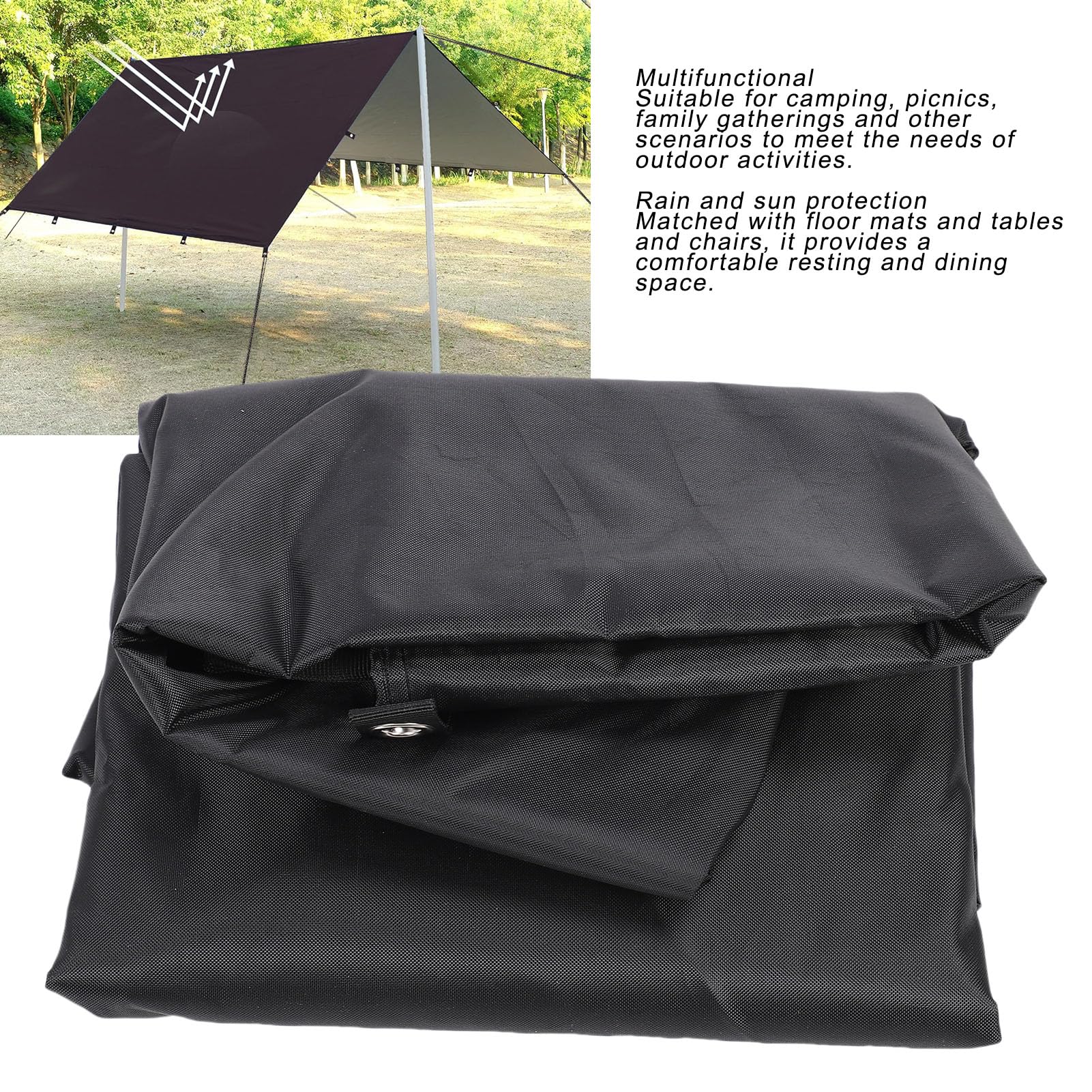 banapoy Hammock Rain Fly, Camping Tent Tarp Multifunctional Rain Sun Proof Traveling Awning with Ground Nails, Large Shelter for Outdoor Camping, Picnics, Hiking (M)