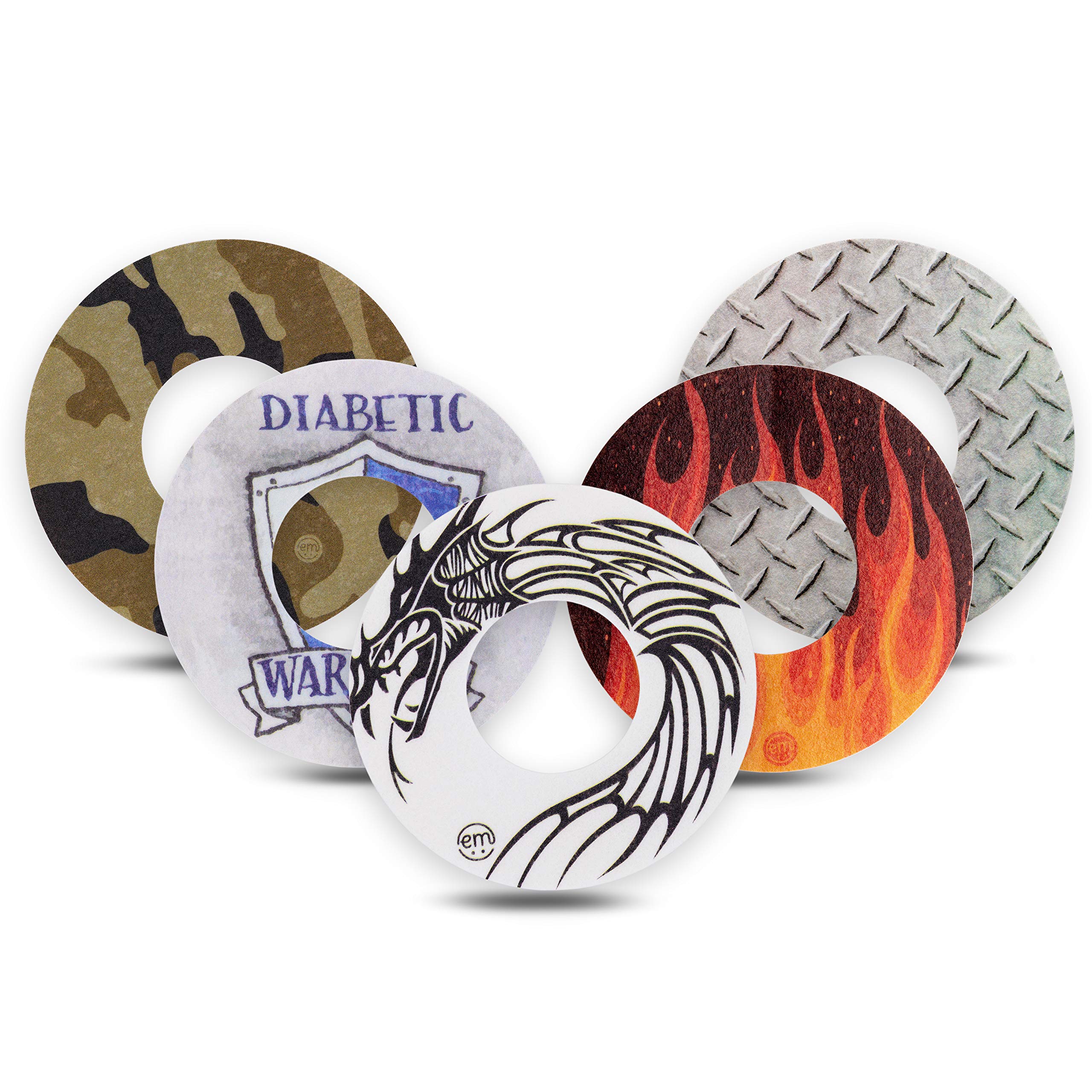 ExpressionMed - Adhesive Patch for Freestyle Libre (5-Pack) - Made in The USA, Waterproof, Split Backing, CGM Tape (Warrior Variety Pack)
