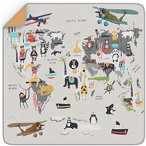 Splat Mat for Baby – Under High Chair Floor Mat Protects Wood, Vinyl and Carpet from Spills – Waterproof 4 Layer Baby Mat with Anti-Skid Backing Deters Bunching and Sliding (51” x 51”)