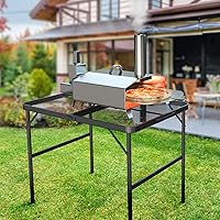 Vista 5 de VINGLI Mesa de parrilla para exteriores, mesa de campamento plegable, mesa de picnic portátil de 3 pies, altura ajustable, mesas de aluminio ligeras