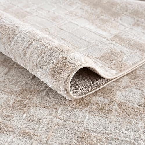 Miniatura 6 de Hauteloom Liverpool - Alfombra abstracta moderna para dormitorio, sala de estar, alfombra cuadrada de azulejos - Casa de campo bohemia