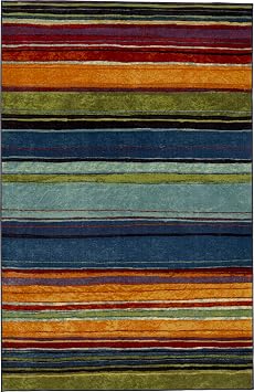 Mohawk Home Rainbow Stripe 1' 8 x 2' 10 Area Rug - Multicolor - Perfect for Living Room, Dining Room, Office