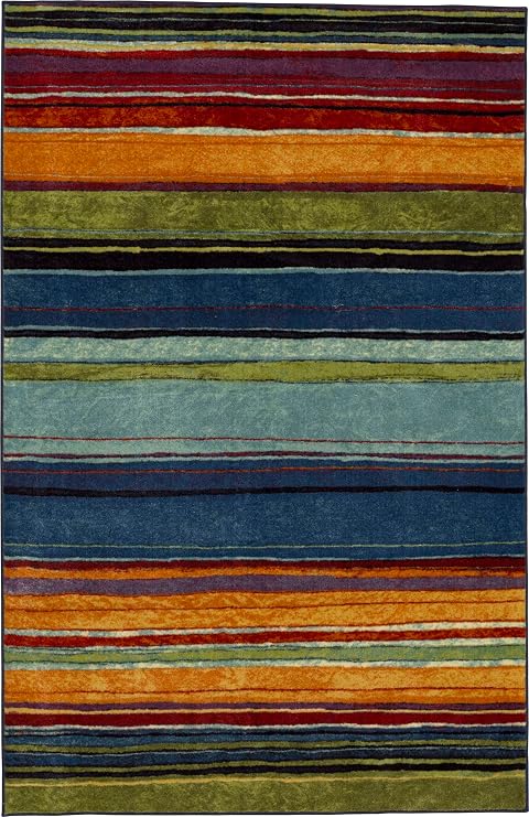 Mohawk Home Rainbow Stripe 1' 8 x 2' 10 Area Rug - Multicolor - Perfect for Living Room, Dining Room, Office