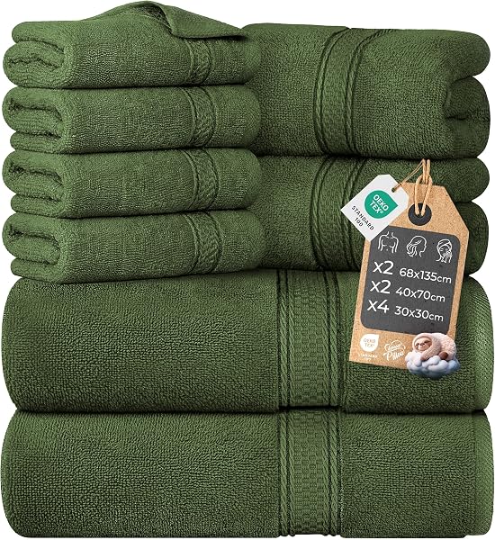 Cloud Pillow Set Asciugamani Bagno 8 Pezzi in Cotone 100% – 2 Teli Doccia 68x135 cm, 2 Asciugamani Viso 40x70 cm, 4 Lavette/Ospite 30x30 cm – Morbidi, Ultra Assorbenti e Resistenti ai Lavaggi - 1