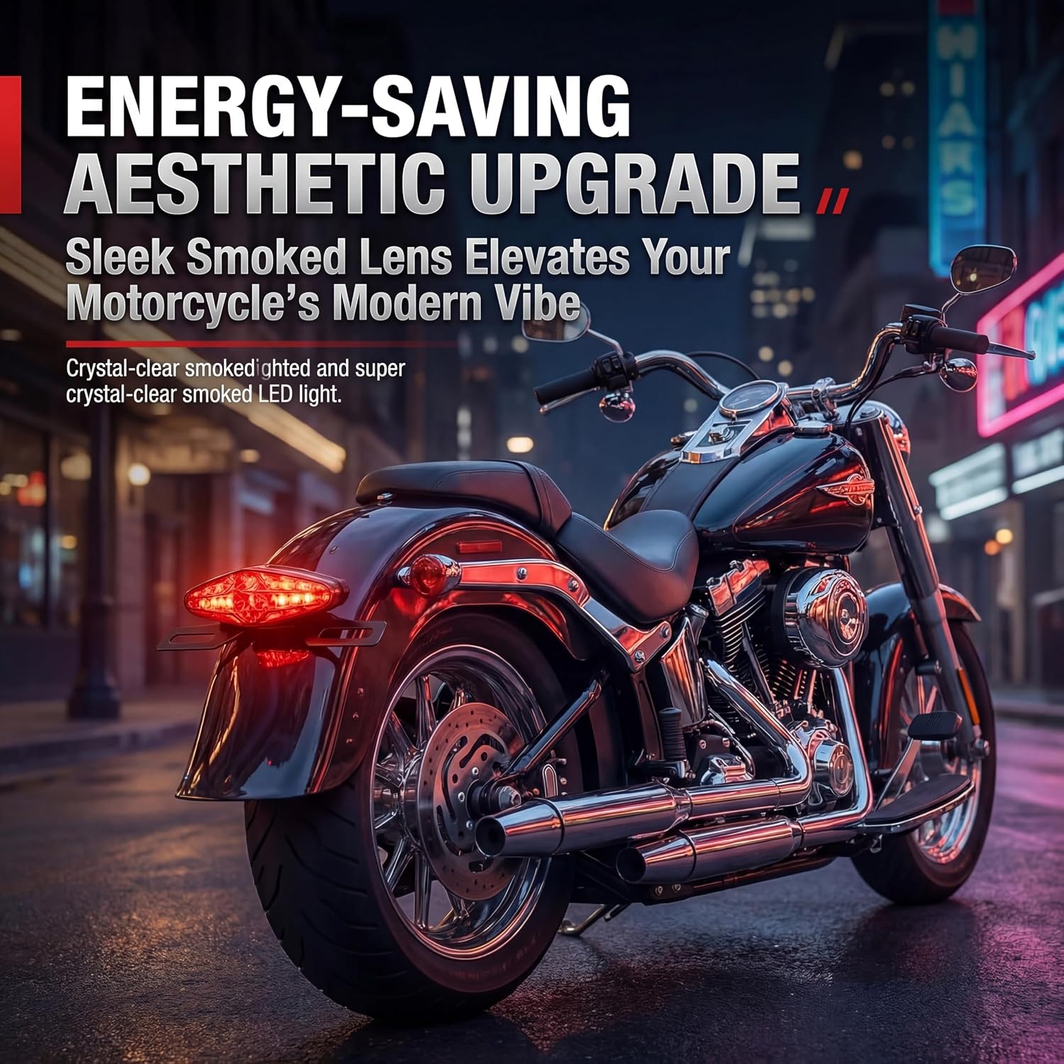 Universal 15LEDs Motorcycle Tail Light Brake Running Light with License Plate Bracket Compatible with Honda Yamaha Suzuki for Street Bike Sport Bike Cruiser Off-Road