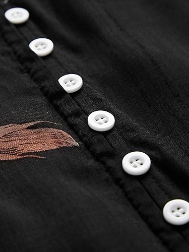 Miniatura 5 de Milumia - Vestido de fiesta estilo vintage bohemio con botones y estampado floral para mujer, diseño fluido