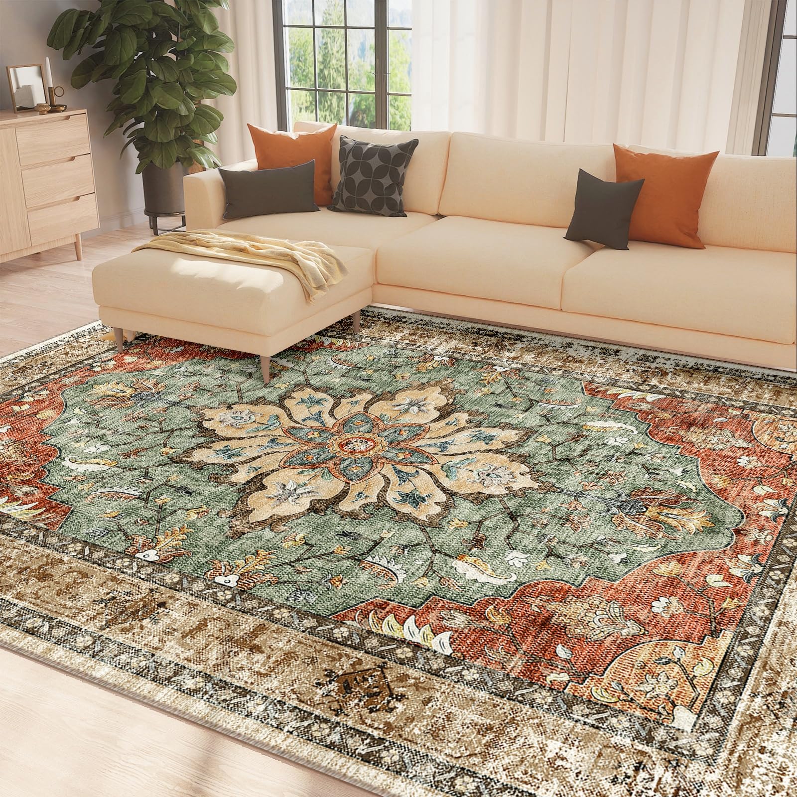 Amazon.com: RELEANY 9x12 Area Rugs 9x12, Washable Rug, Non-Slip, Rugs ...