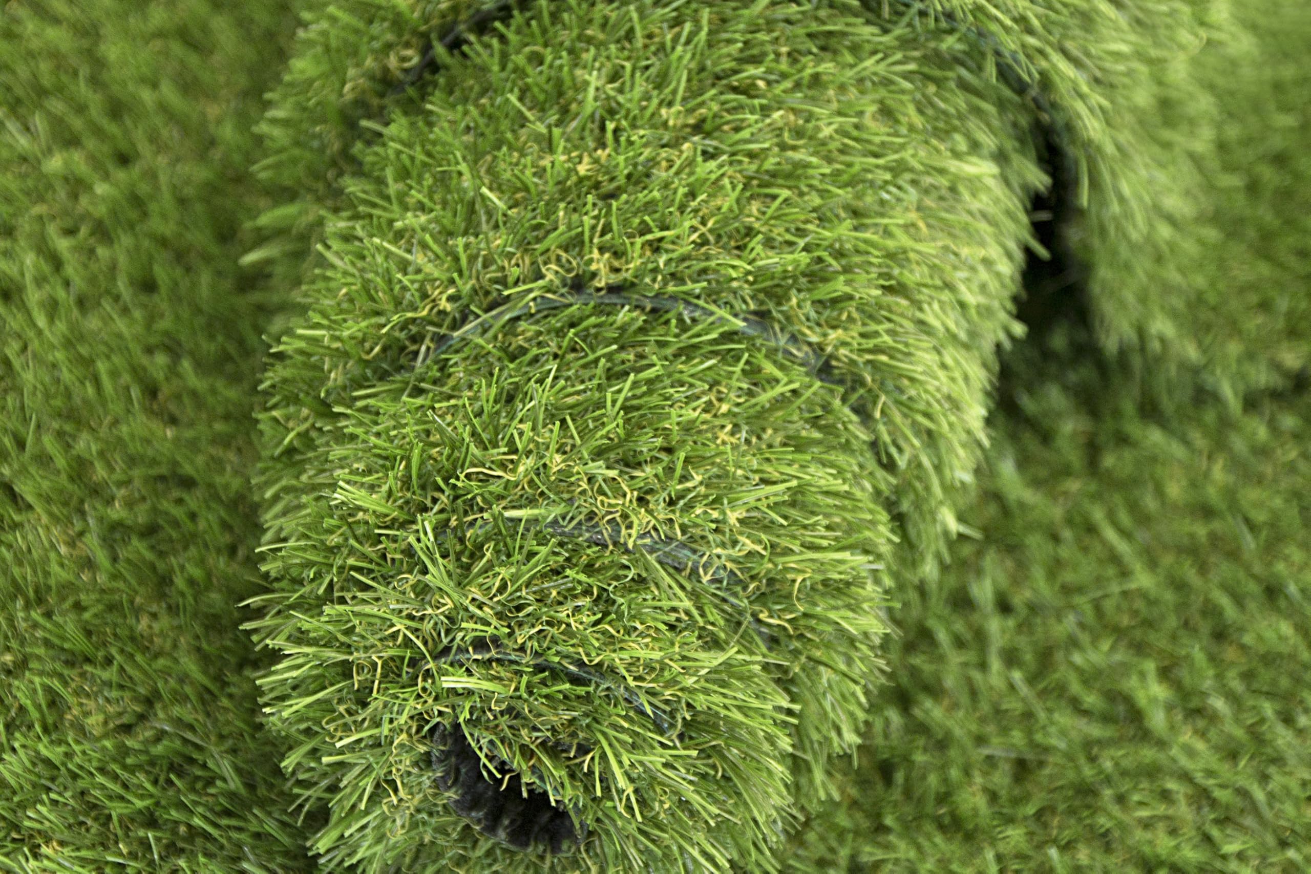 Kunstrasenteppich Outdoor 100x150 cm, Rasenteppich für Balkon und Garten, Kunstrasen Soul als natürlich 28mm grün - gelb, Artificial Grass, Wasserdurchlässig Kunstrasen Rollrasen mit Meterware