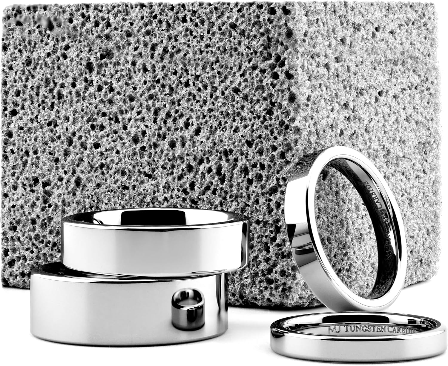 Tungsten Ring Flat Pipe Cut For Men/Women Mirror Polished 3, 4, 6, or 8mm Wedding Band - Image 2