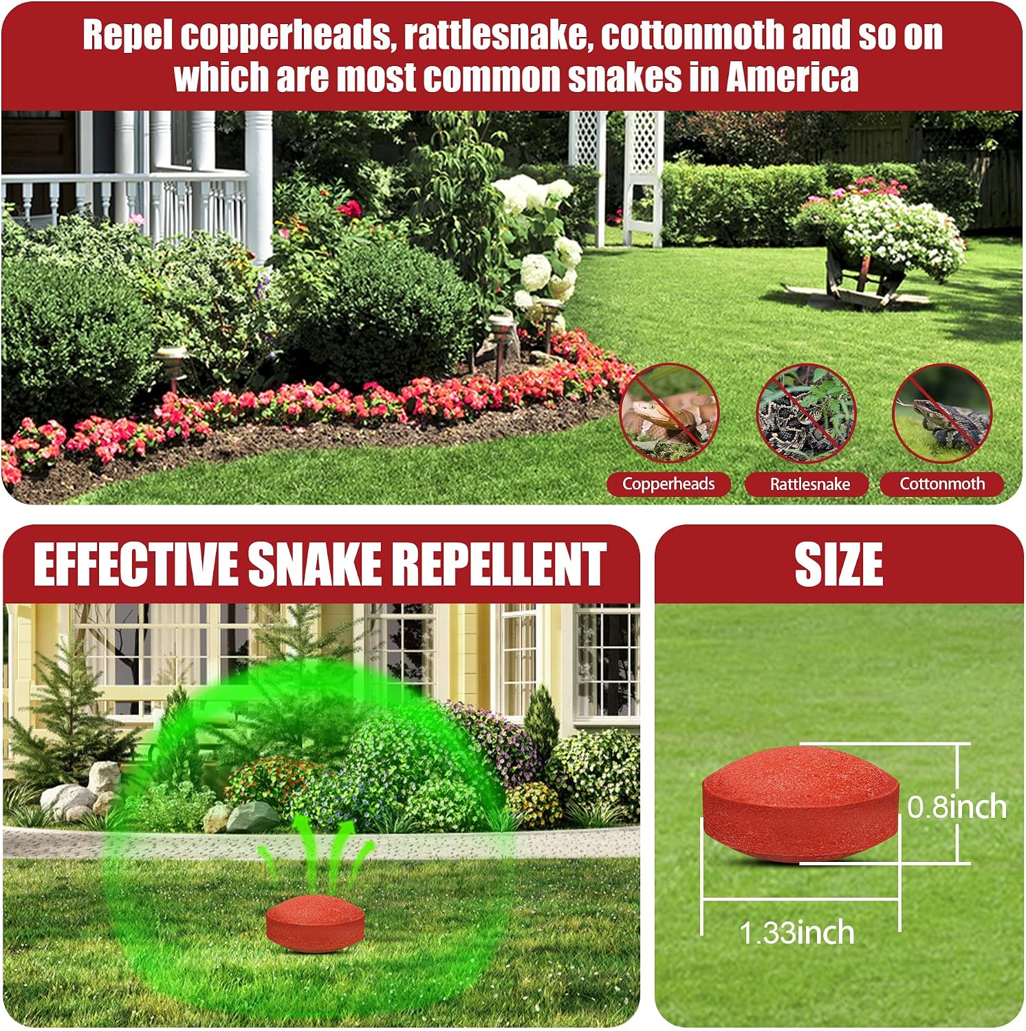 Snake Repellent Balls for Yard - Powerful Outdoor Protection | Pet & Child Safe | Natural Snake Deterrent for Home, Garden, Camping | Targets Copperhead & Rattlesnakes (18, 1 Count (Pack of 18))