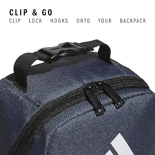 Miniatura 3 de adidas Santiago - Lonchera enfriadora para mujeres y hombres, caja aislada para alimentos con bolsillo de malla, color gris ónixnegro, talla única