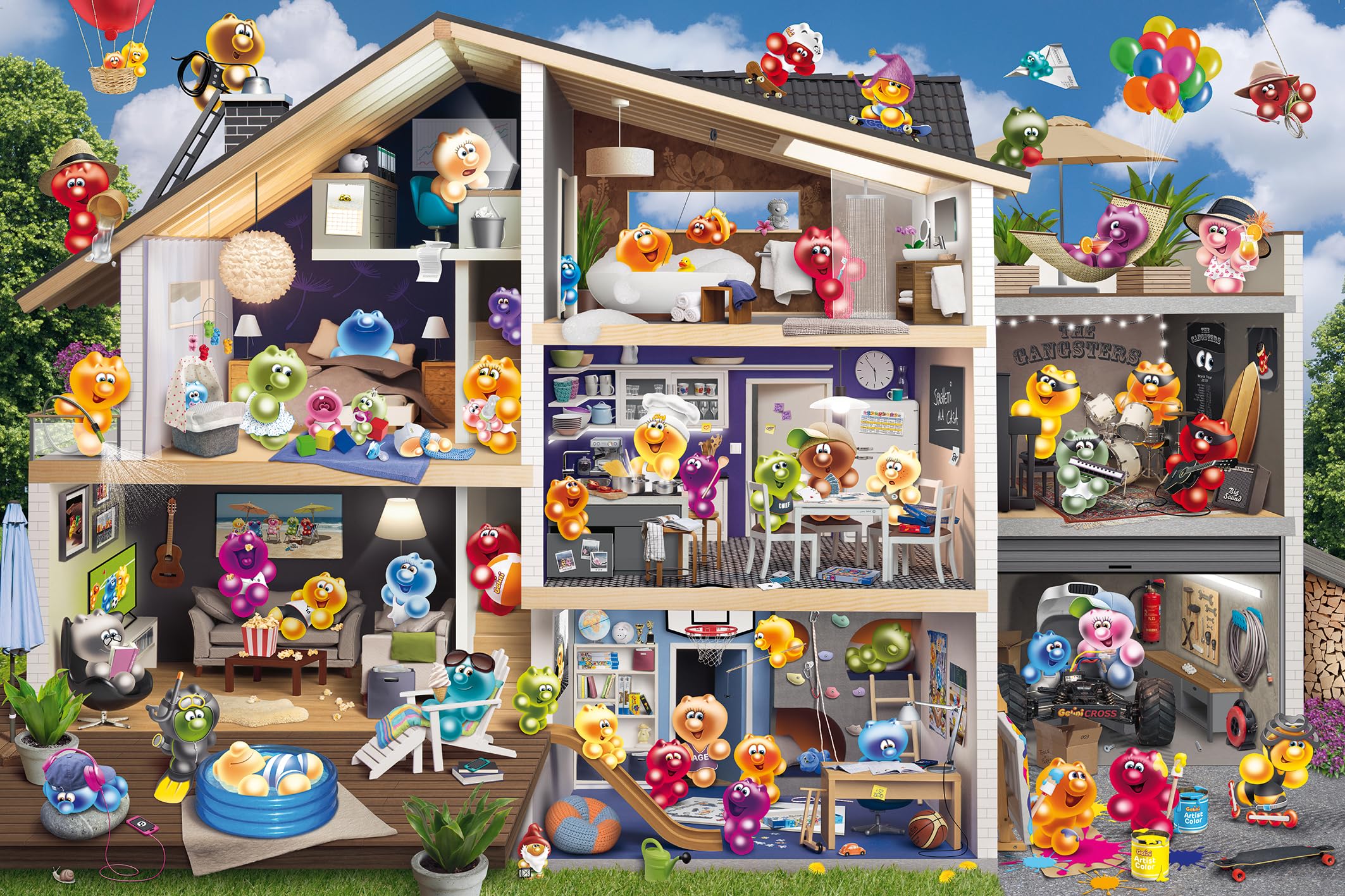Ravensburger Puzzle 17434 - Gelini Puppenhaus - farbenfrohes 5000 Teile Puzzle mit den beliebten Gummibären, für Gelini-Fans und Puzzle-Freunde ab 14 Jahren