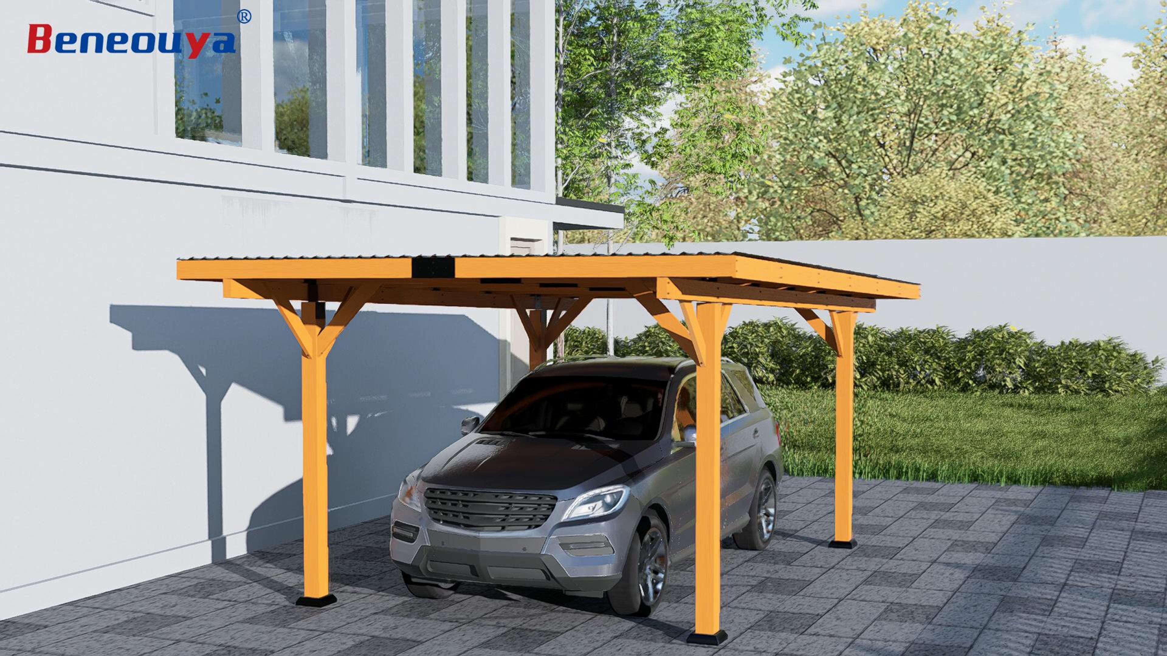 Amazon.com: Beneouya 18.3 x 12.6 x 7.8 FT Carport, Wood Outdoor