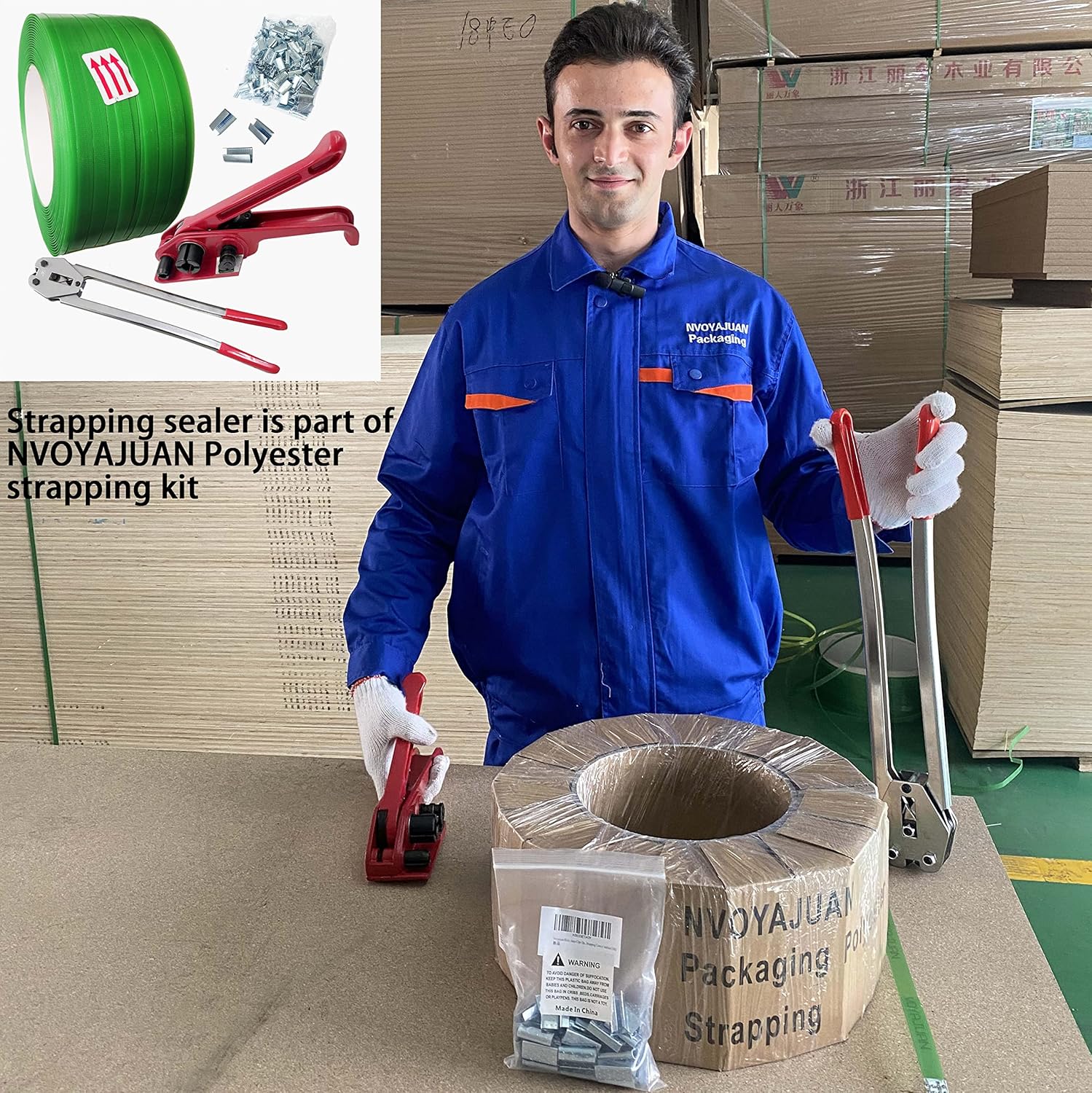 Heavy Duty Banding Strapping Sealer & Crimper for 5/8" Width Polyester Polyproplyn Poly Plastic Strap Manual Tool