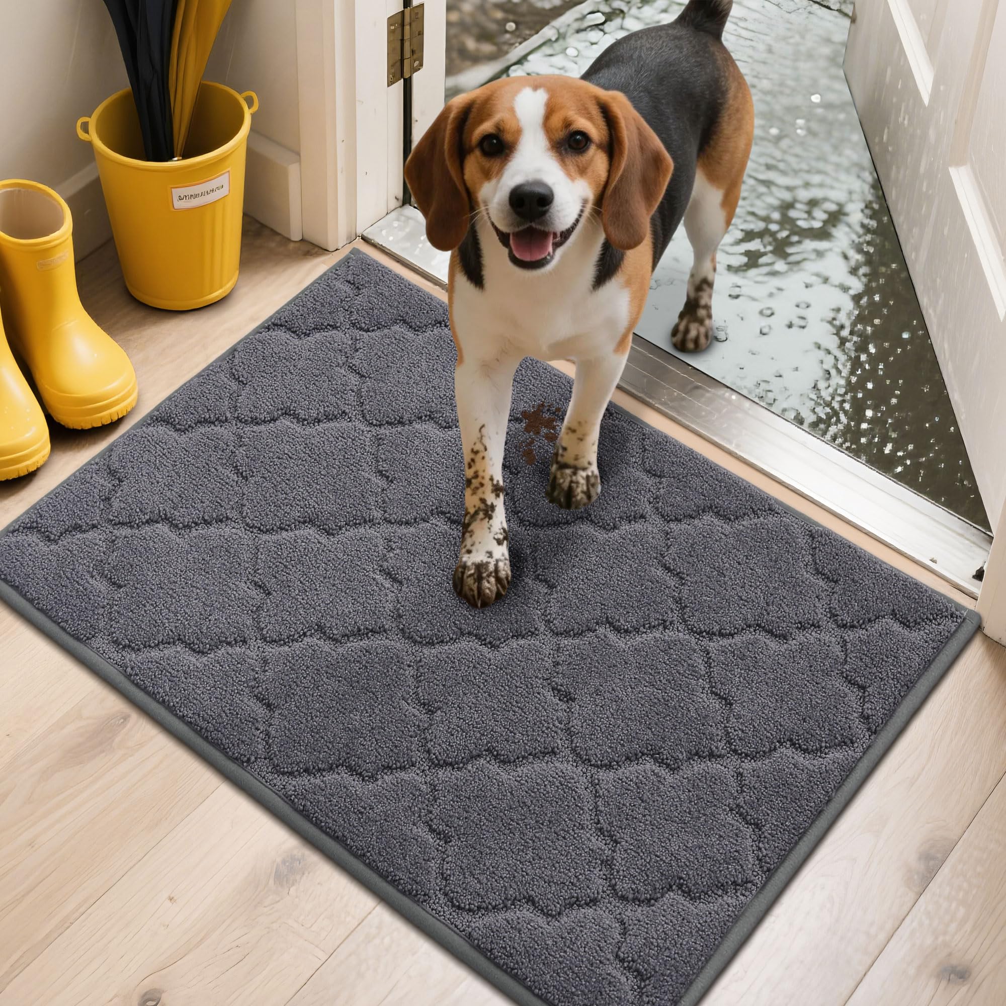 Tapis d'entree interieur absorbant ideal pour les jours de pluie