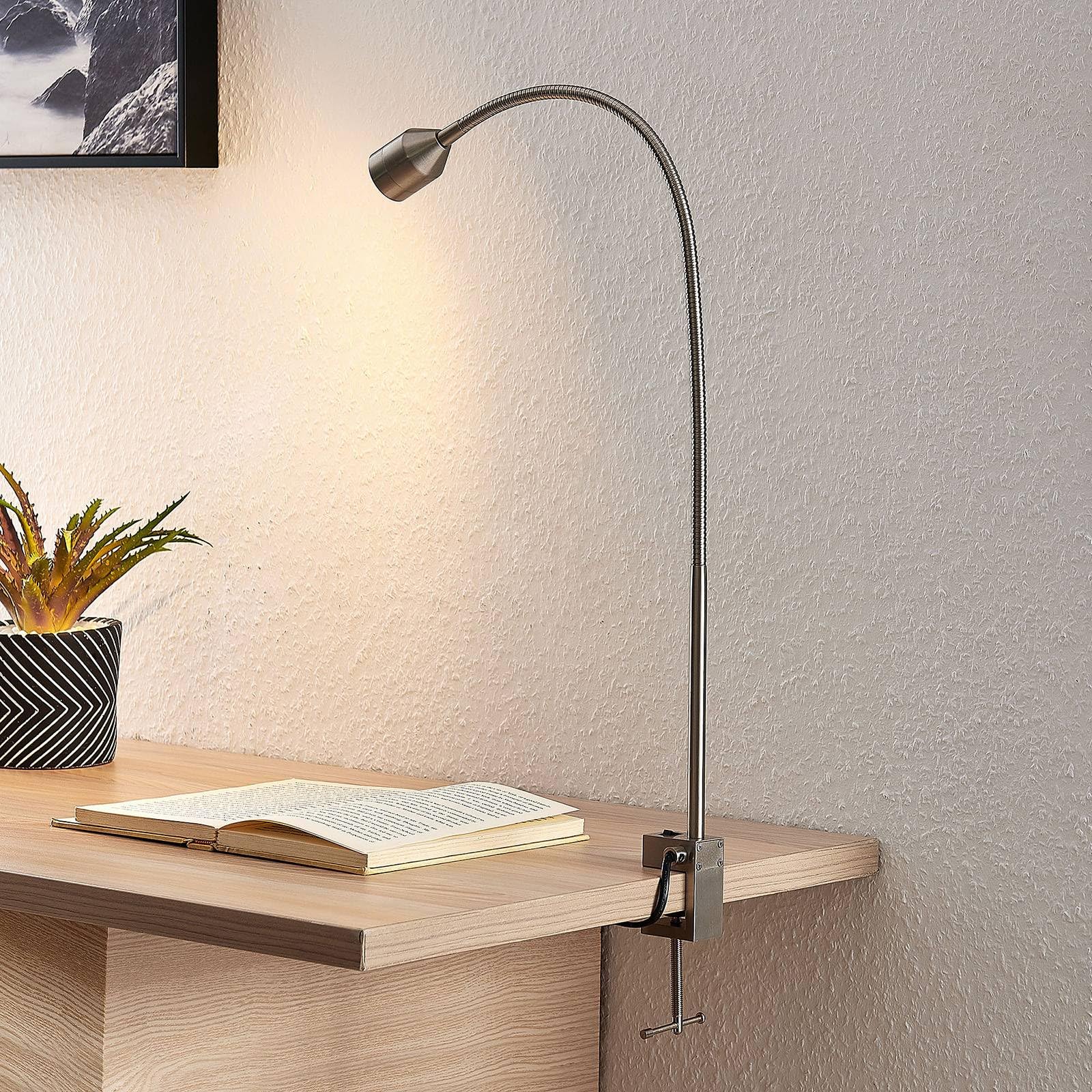 Lindby Lampada con morsetto (Moderno) colore Grigio, in Alluminio ad es. Studio & Ufficio lampadina inclusa lampada da tavolo scrivania lettura