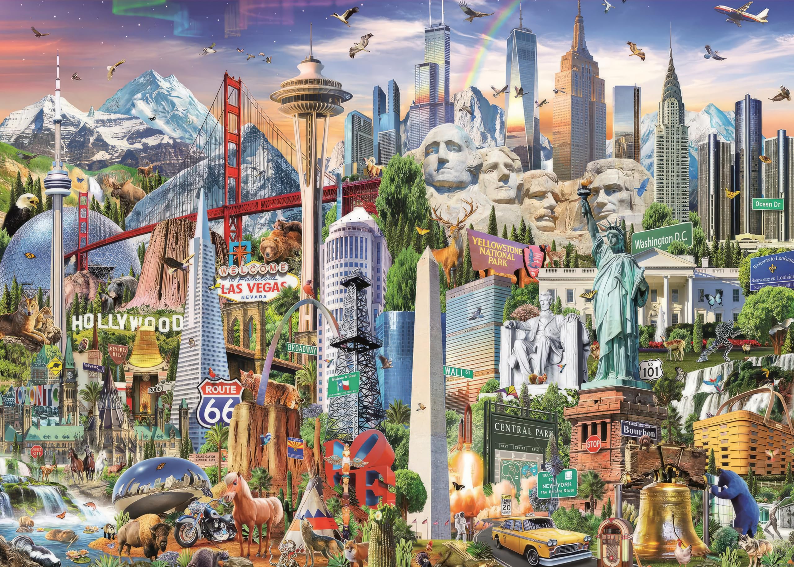 Puzzle für Erwachsene 1000 Teile Symbole Nordamerikas 70 x 50 cm Puzzles für Erwachsene Pädagogisches Spiel Herausforderung Spielzeug 1000 Teile Puzzles für Erwachsene Kinder