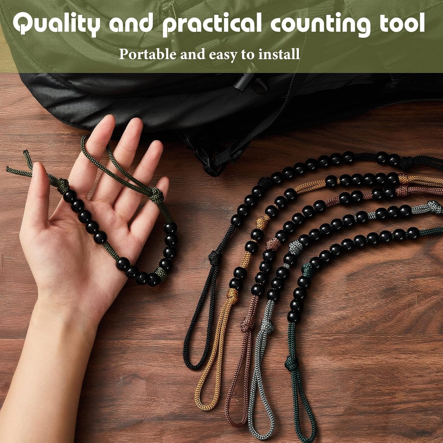 Lewtemi 6 Pcs Ranger Pace Beads, Ranger Pace Counter for Hiking Outdoor image 3