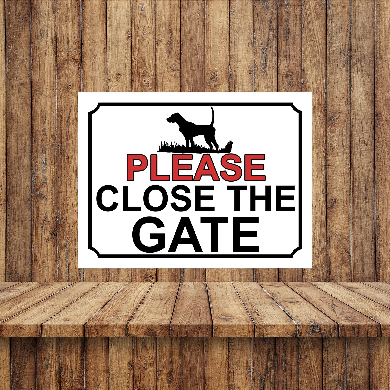 PLEASE CLOSE THE GATE METAL SIGN DOG THEME 150MM X 115MM (98H1S) - Image 3