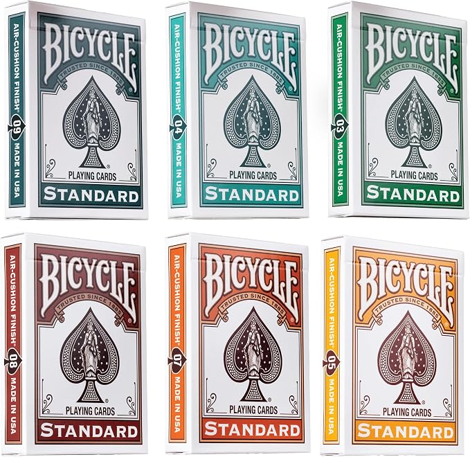 Bicycle Playing Cards 6 Deck Color Series Bundle. Collector's Bundle Including 6 Rider Back Decks in Fairway, Turquoise, Sunshine, Pumpkin, Cinnamon and Wintergreen.
