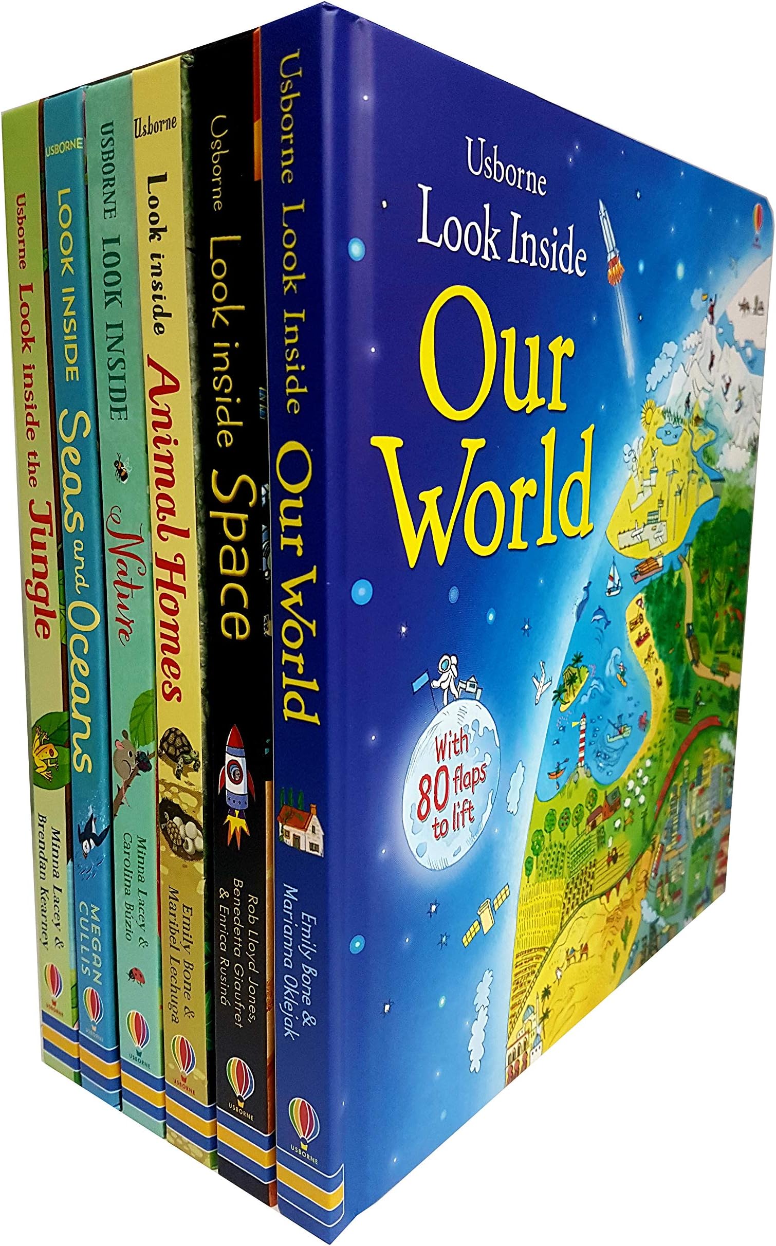 Usborne Look Inside Our world 6 Books Collection Pack Set ( Seas and Oceans, Nature,Our World,Animal Homes,Jundle,Space)