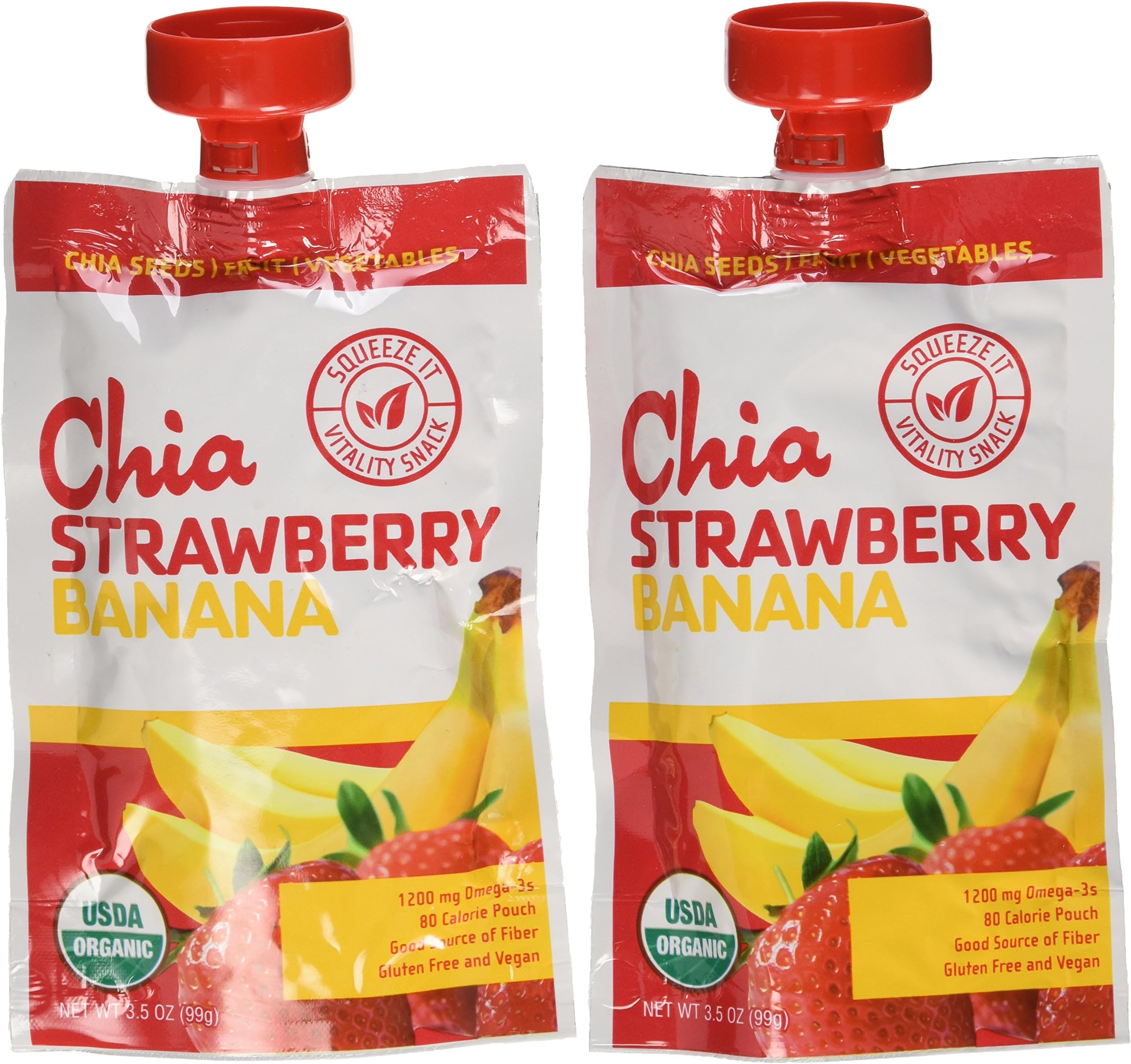 Organic Chia Strawberry Banana Pouches - 12
