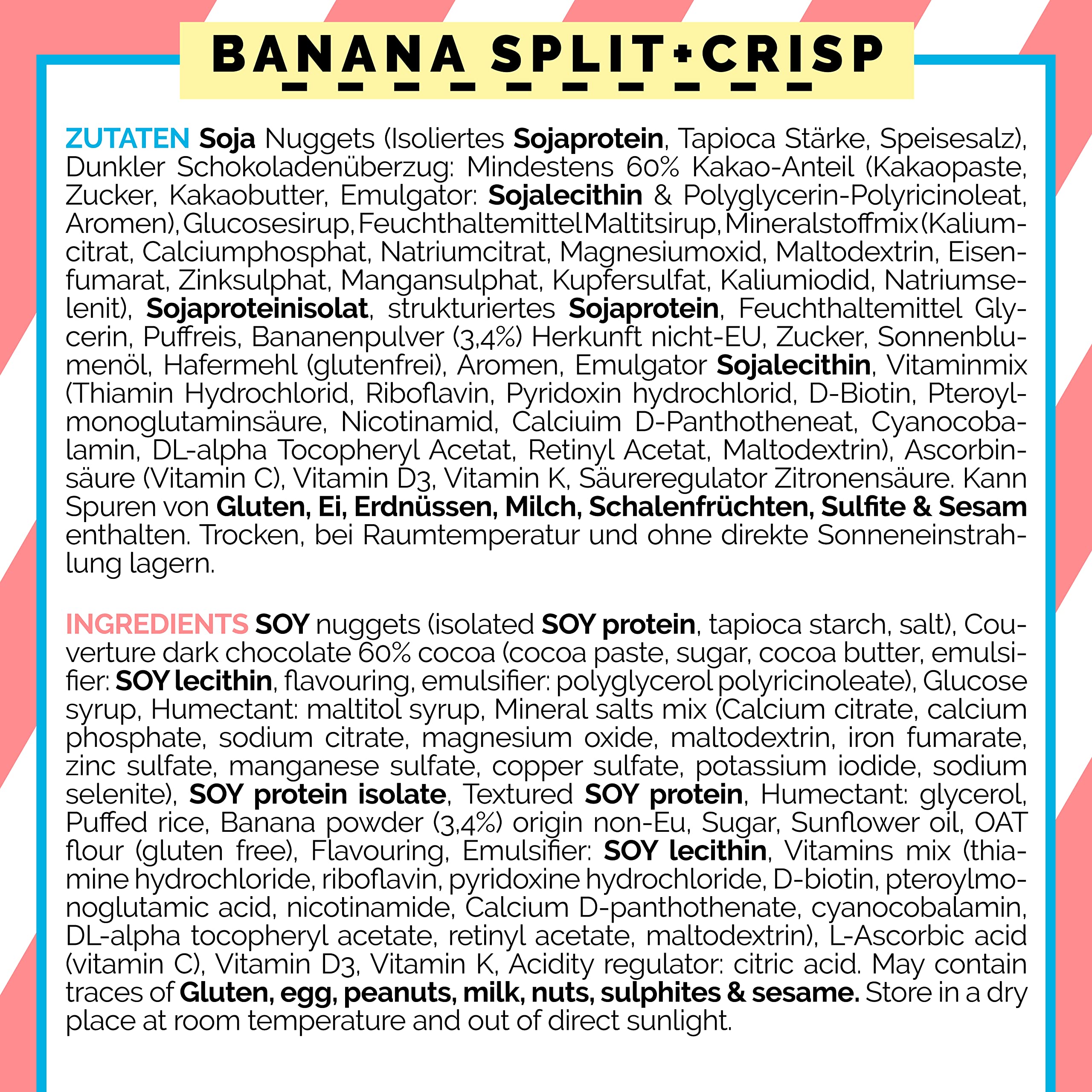 Vollwertiger Mahlzeitenersatz von OFFSET Nutrition ® | Pretty Little Meal Bar Banana Split + Crisp | zuckerreduzierter Abnehm Riegel unter 220 Kalorien | 330 g für 6 Mahlzeiten | 100 % vegan
