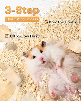 BUCATSTATE 35L Aspen Bedding, Ultra-Fine Shavings for Small Animals | 100% natural <5mm aspen shavings for hamsters, snakes & chinchillas. Low-dust, odor-control & ideal for burrowing pets.