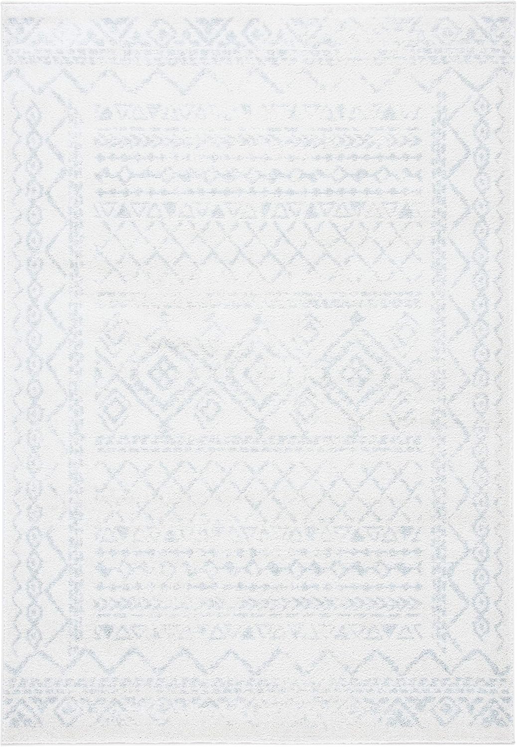 Gray Geometric 6' x 9' Hand-Knotted Synthetic Area Rug