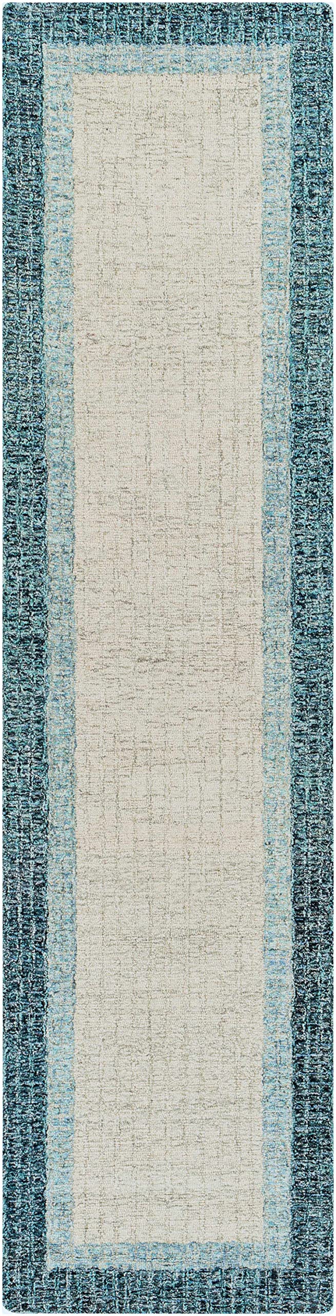 Hauteloom Padada Wool Hallway, Kitchen Runner Rug - Modern - Beige, Blue - 2'6