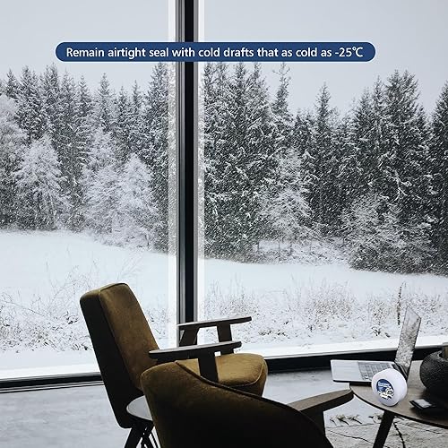 Miniatura 5 de Cinta de sellado resistente para ventanas, cinta transparente para ventana de invierno y aislamiento de CA, kit de sellado de ventana de invierno