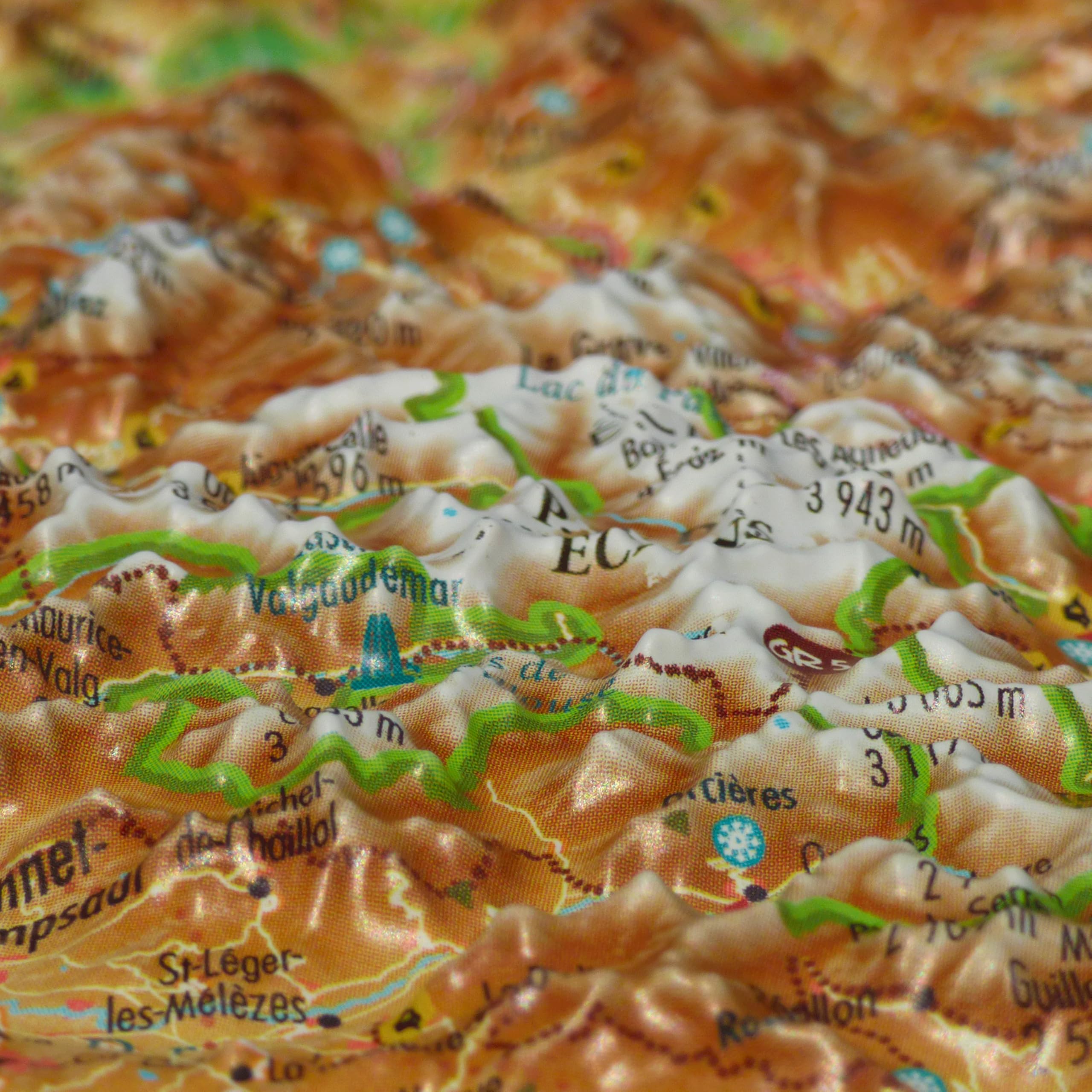 CARTE EN RELIEF DES ALPES FRANÇAISES ET SES MASSIFS ALPINS: Edition 2026