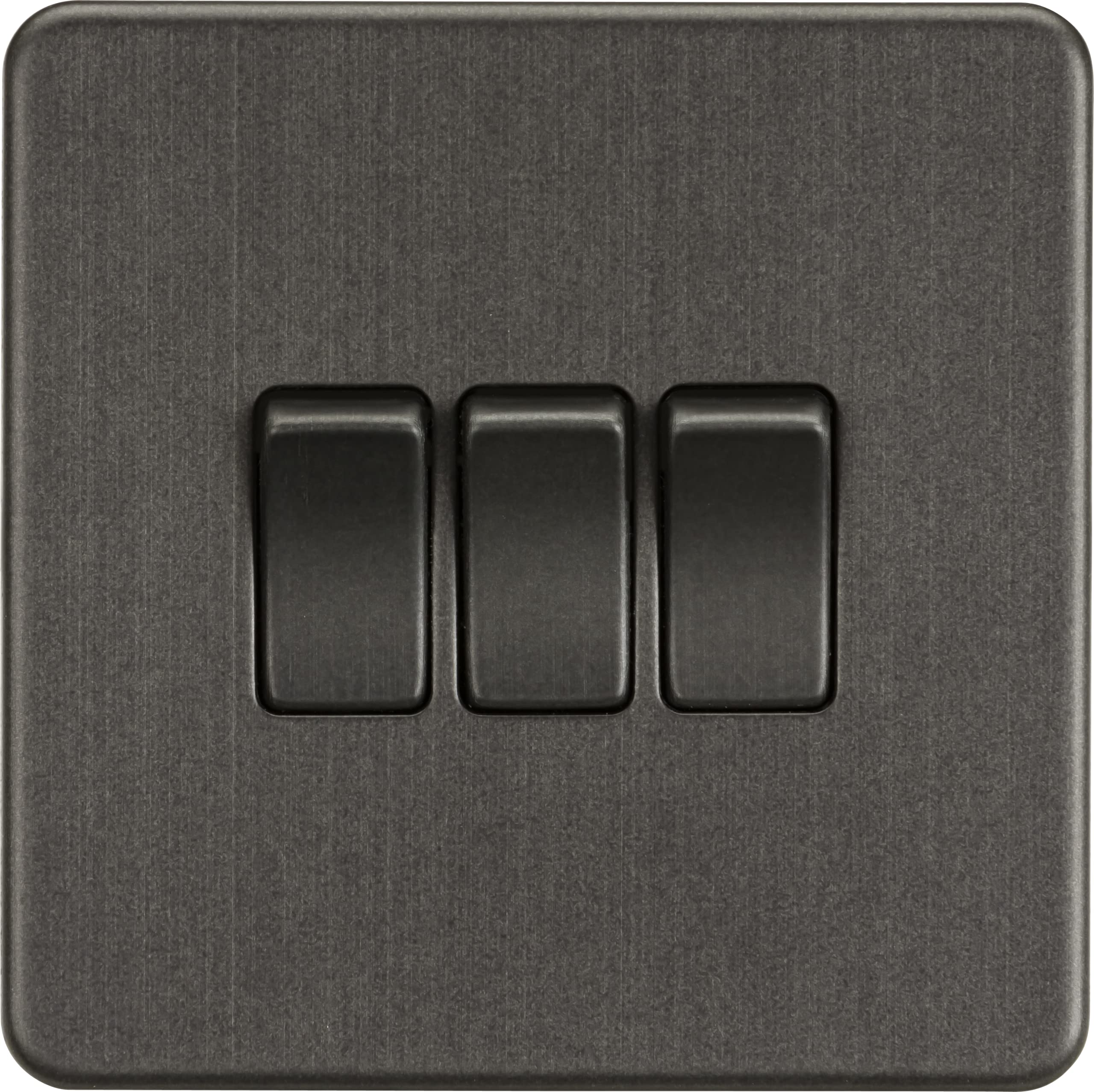 Knightsbridge Anthracite Screwless 10Ax 3G 2-Way Switch,