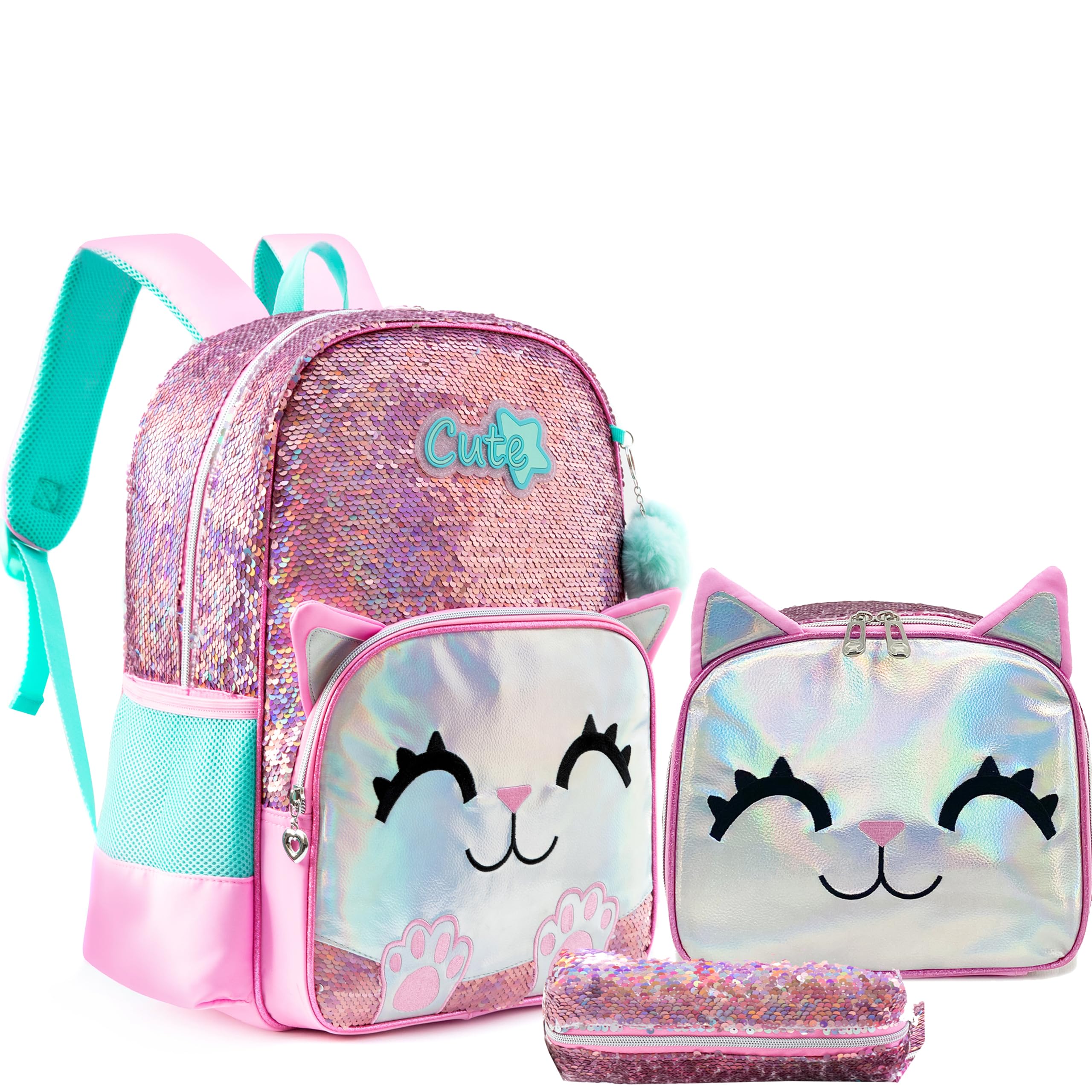 HTgroce Chats Mochila Niña, Mochila Escolar Mochila Infantil Mochila Guarderia para Niñas 6-8 Años Mochila