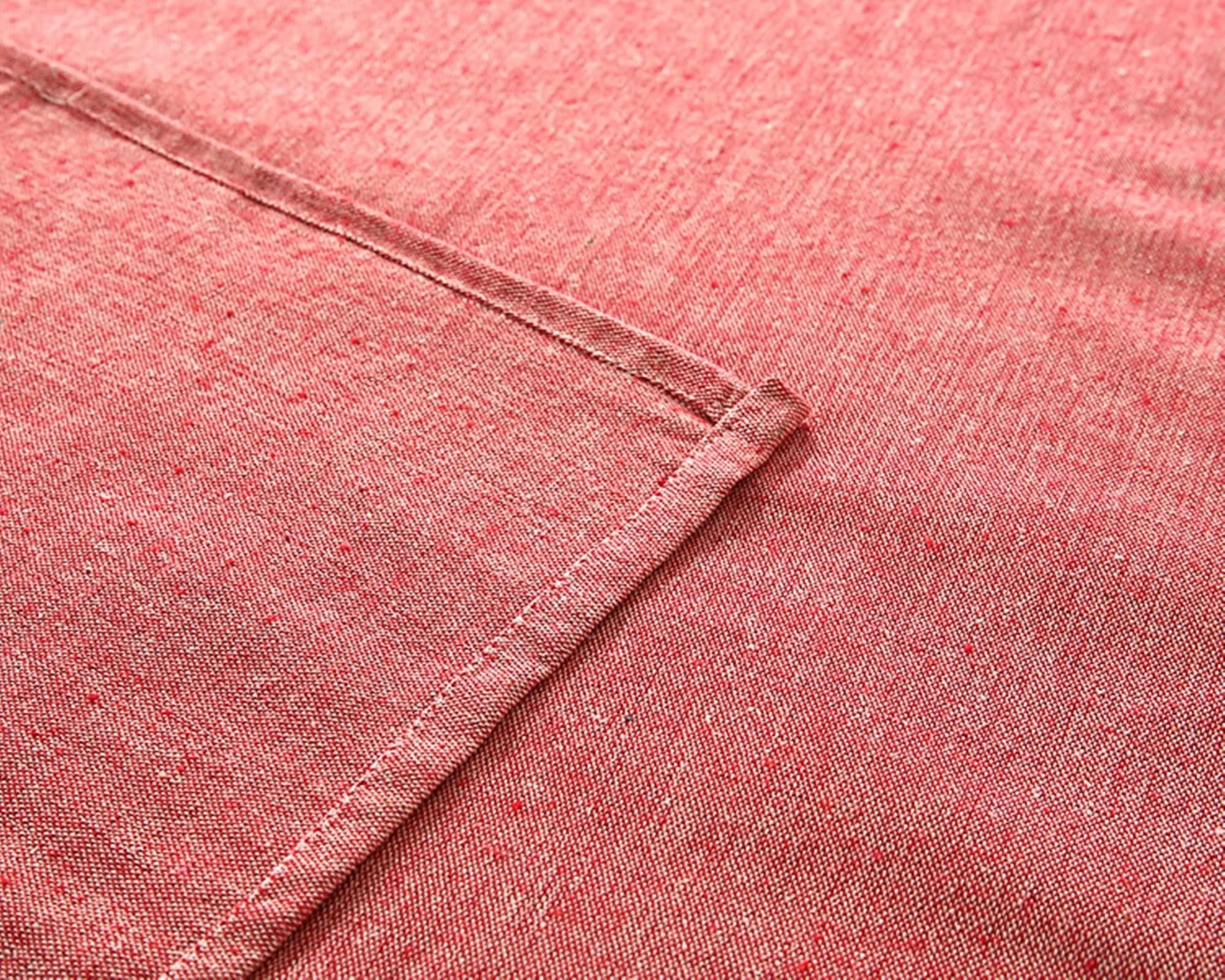Nappe 140 x 200 cm Nappe en coton lin Couleur unie Rouge pastèque Nappe d'extérieur Rectangle