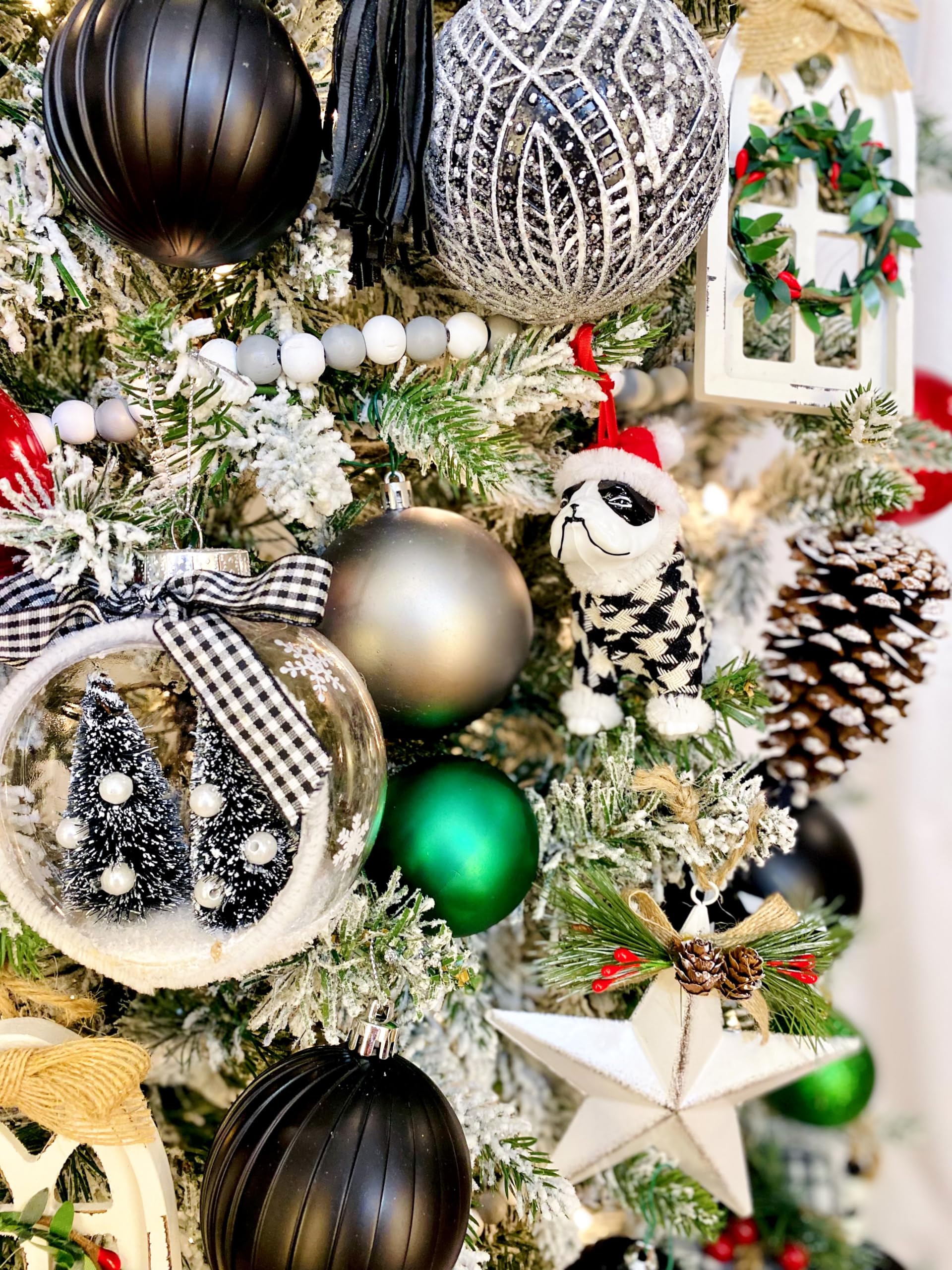 Whats Black, White and Red All Over 97 Piece Ornament Set