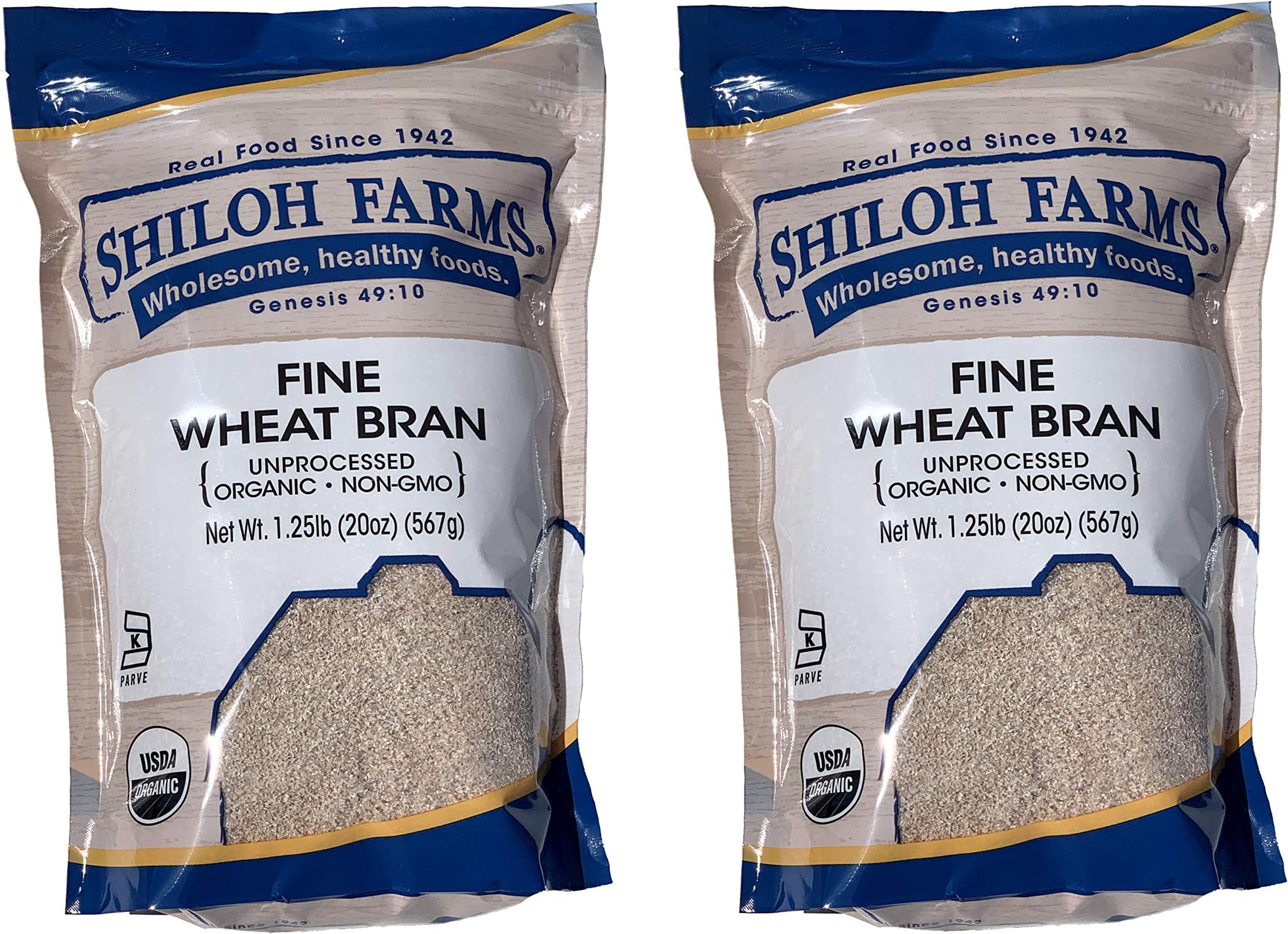 Shiloh Farms Organic Fine Wheat Bran - 20 Ounce Bag (Pack of 2) - An easy and convenient way of adding fiber to your diet