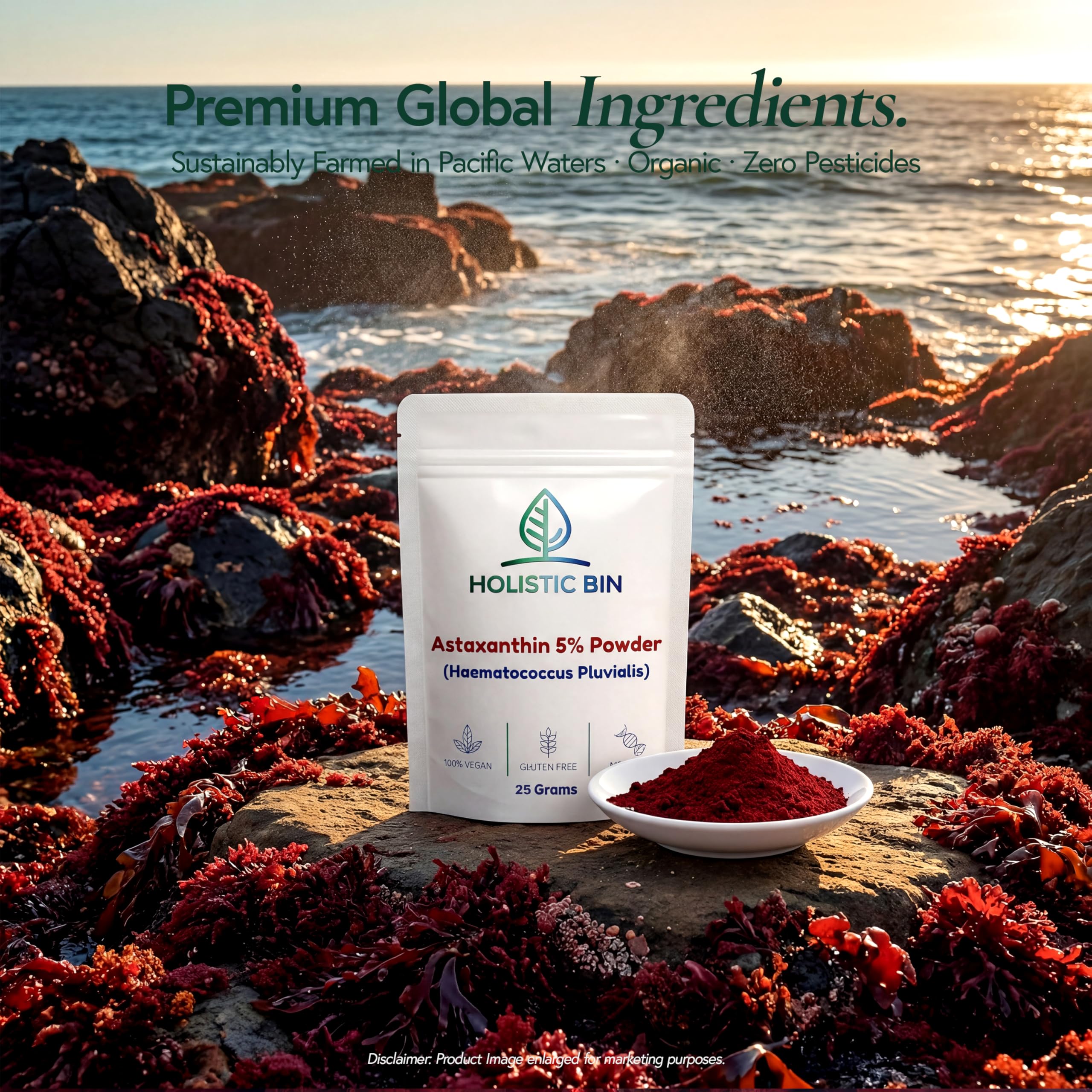 Holistic Bin Pacific Astaxanthin Powder | 5% Haematococcus Pluvialis | 25 g — Amazon image 9